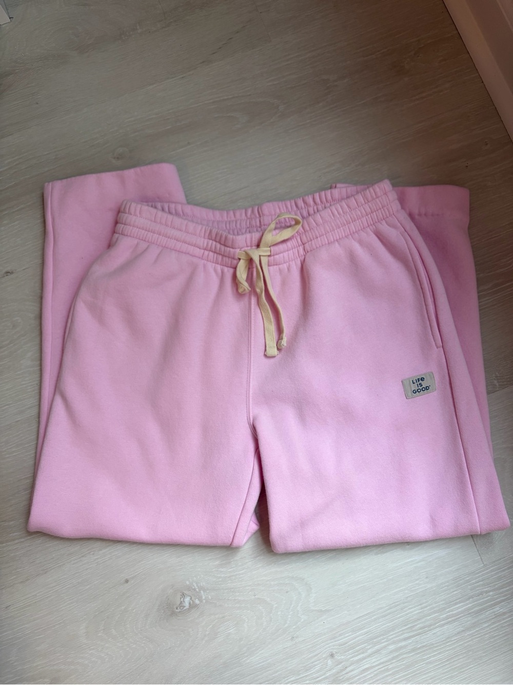 Life Is Good Pink Sweatpants with Drawstring
